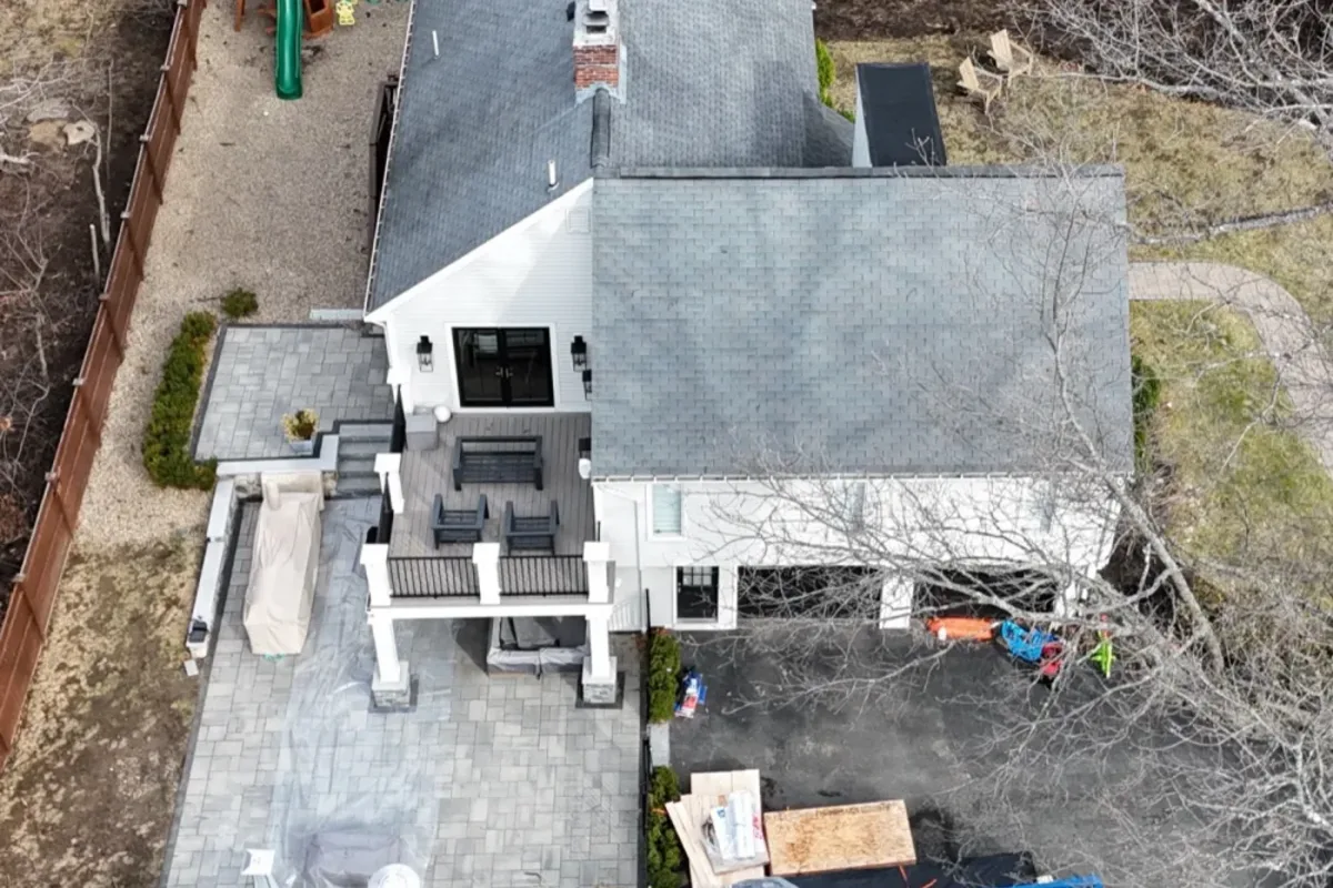 Finished home addition blended into an existing North Reading, MA home by Innov Builders