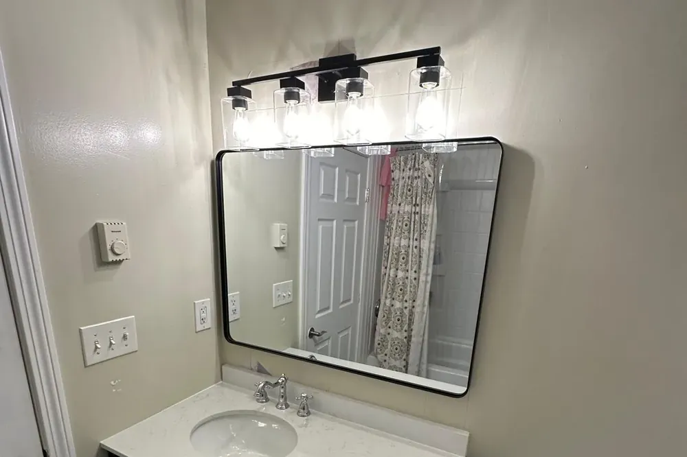 Newly tiled shower during a Wakefield, MA bathroom remodel by Innov Builders